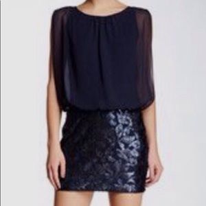 Aidan Mattox Navy Blue Mini Dress